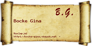 Bocke Gina névjegykártya